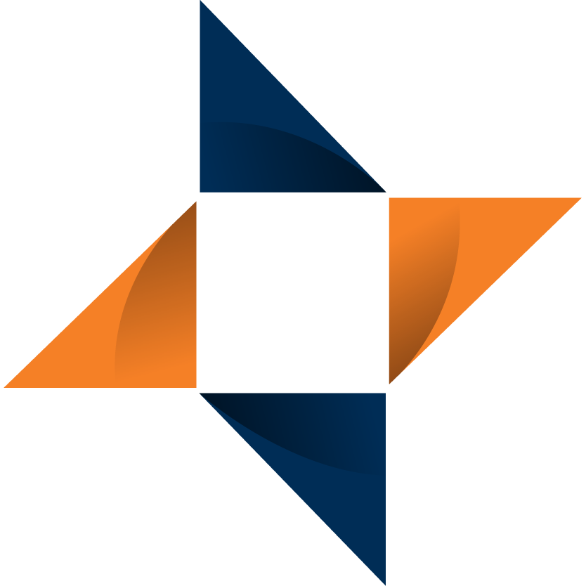 Trualign partners favicon - abstract geometric star logo in navy blue and orange