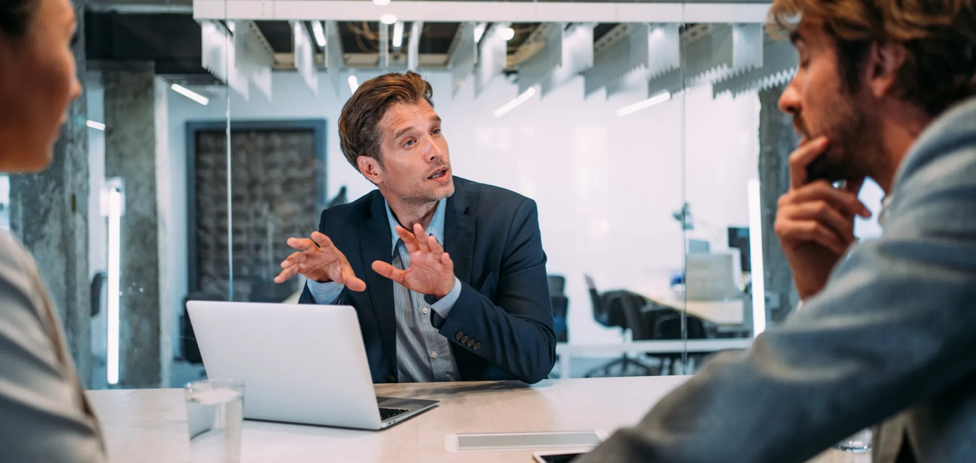 Businessman presenting an idea to colleagues