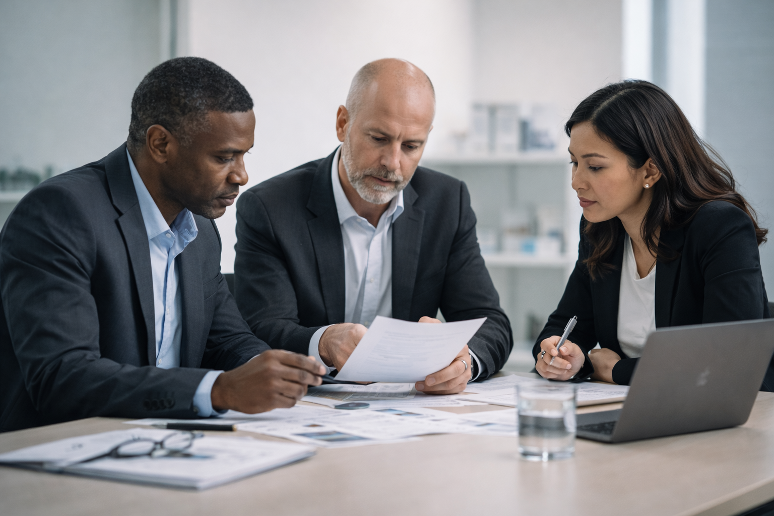 Collaborative discussion in a modern office