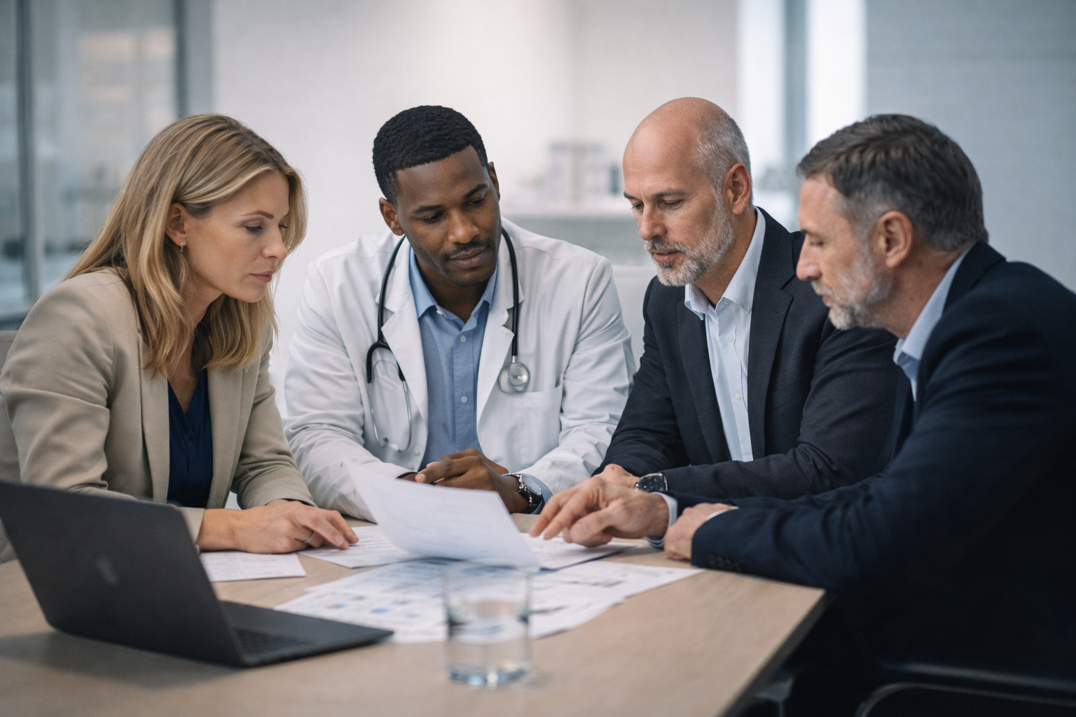 Professional team collaborating in a meeting