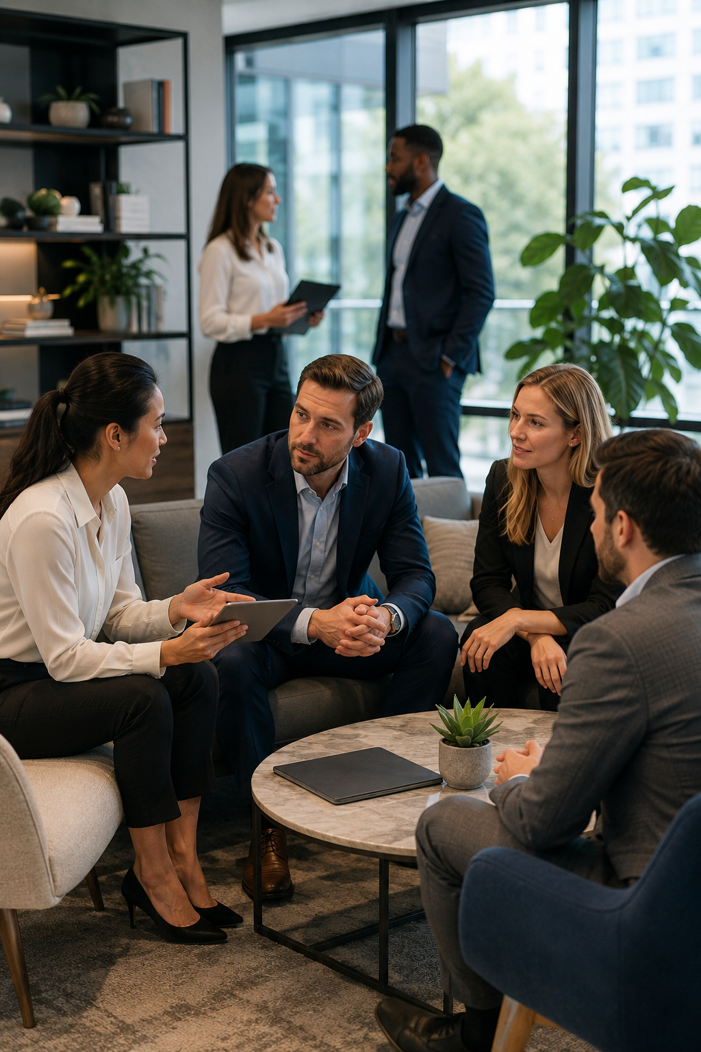 Casual meeting in a modern office