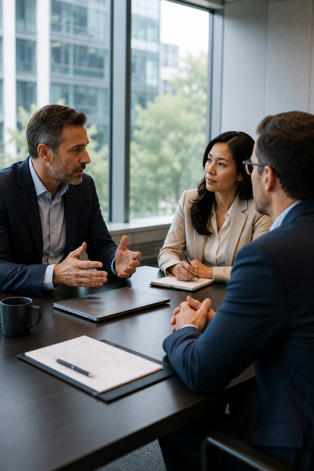 Corporate meeting in a modern office