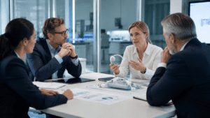 Medical device design discussion in office